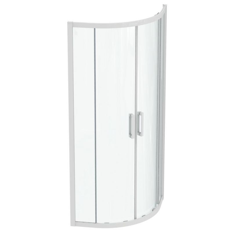 CABINA DE DUS SEMIROTUNDA CONNECT 2, 80X80CM, H. 195, USI CULISANTE, STICLA 6MM TRATATA IDEALCLEAN, PROFIL ALB MAT